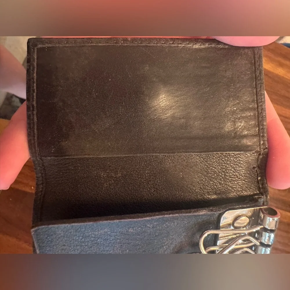 GUCCI Britt Guccissima Leather Key Case Black